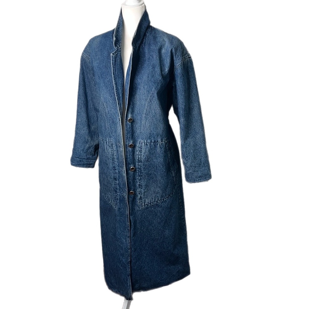 Vintage Nordstrom Denim Full Length Trench Coat L